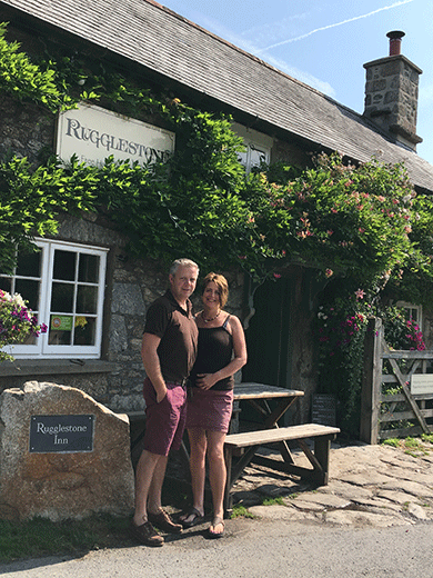 Vicki and Richard Palmer, proprietors of the Rugglestone Inn